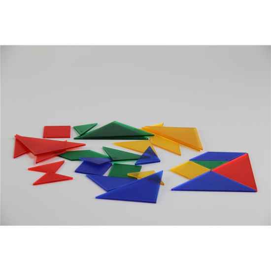 Tangram dla ucznia w 4 kolorach transparentnych