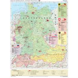 Deutschsprachige Länder politisch - kraje niemieckojęzyczne mapa