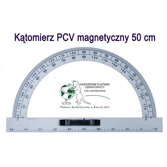 Kątomierz 180 biały PCV tablicowy magnetyczny - Kliknij na obrazek aby go zamknąć