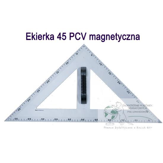 Ekierka trójkąt tablicowy 45 biały magnetyczny