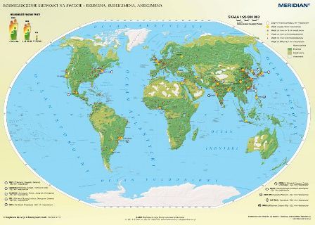 Świat rozmieszczenie ludności - ekumena, subekumena i anekumena