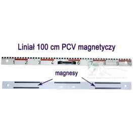 Linijka 100 cm liniał PCV biały lekki magnetyczny