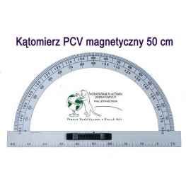 Kątomierz 180 biały PCV tablicowy magnetyczny