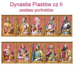 Zestaw portretów Dynastia Piastów cz. II w folii