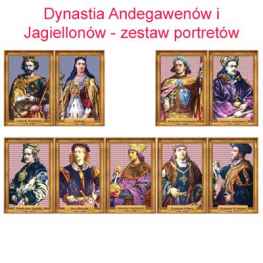 Zestaw portretów Andegawenów Jagiellonów w folii