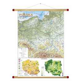 Polska mapa ogólnogeograficzna, gleb i zalesienia