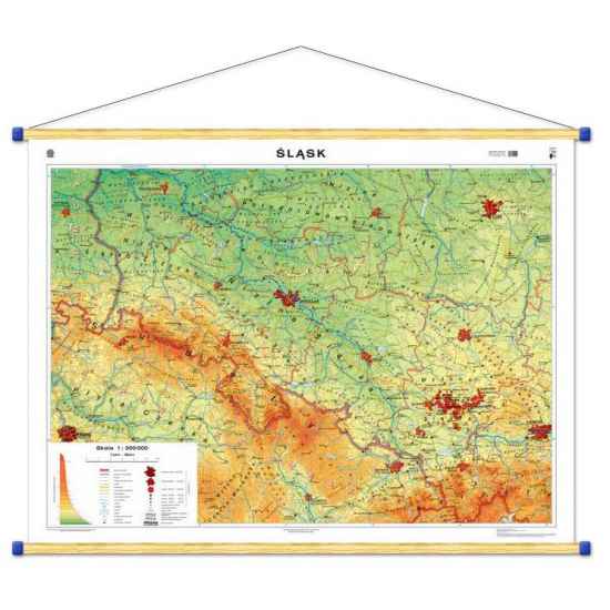 Śląsk. Mapa regionalna ogólnogeograficzna/krajobra