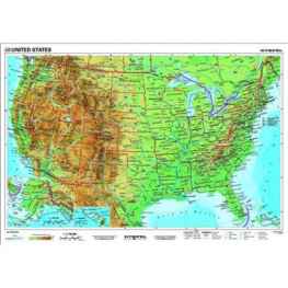 USA United States mapa polityczna / fizyczna GB