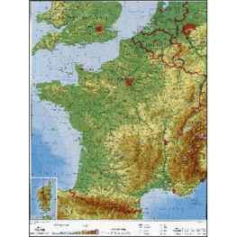 Francja - mapa fizyczna - j. francuski 120x160 cm