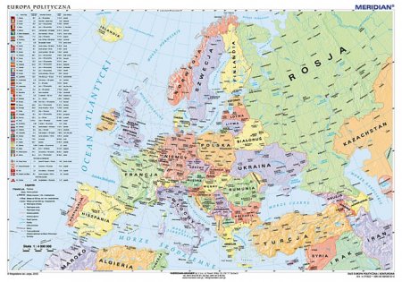 Mapa polityczna Europy (stan na 2017)